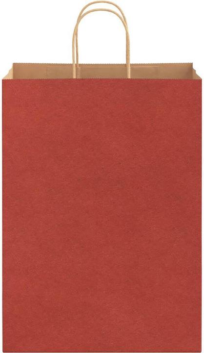Produktbild VidaXL Kraftpapiertüten 50 Stk. mit Henkel Rot 32x17x44 cm Papiertüte (Geschenktüte, 50 x)