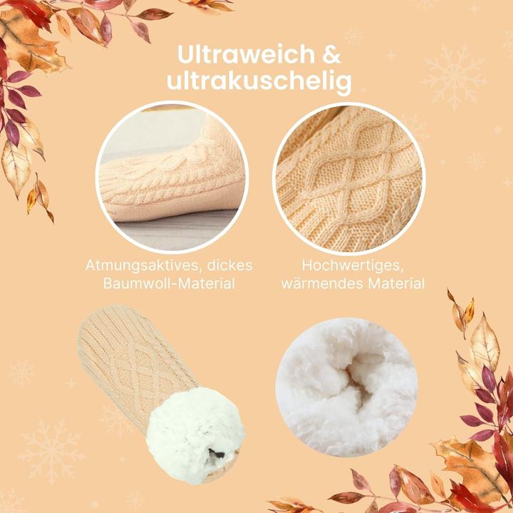 Immagine prodotto Hermex Hausschuhe Gr. 43-46 Wintersocken Kuschelsocken Fuzzy-Socken Pantoffeln (43, 44, 45, 46)