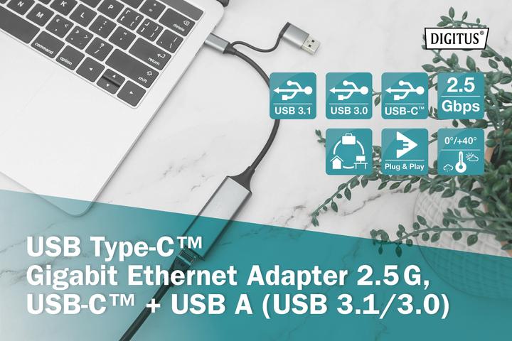 Actual product image Digitus DN-3028 (USB-C, USB, RJ45 2.5 Gigabit Ethernet (1x))
