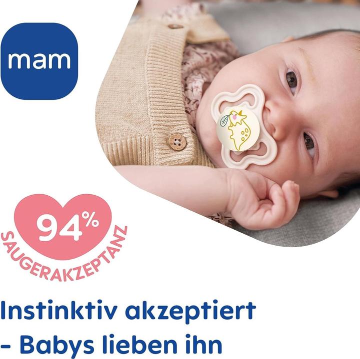 Produktbild MAM Supreme Night Silikon Schnuller, 2 Stück, 0-6 (2 x, bis 6 Monate)