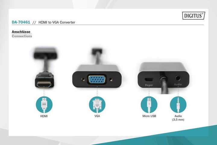 Immagine prodotto Digitus Convertitore da HDMI A a VGA (VGA, 4.50 cm)