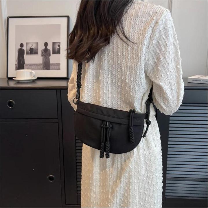 Actual product image Only-Bags.Store Casual Solid Colour Chest Bag Large Capacity Waist Pack Bags Canvas Shoulder Crossbody Bags