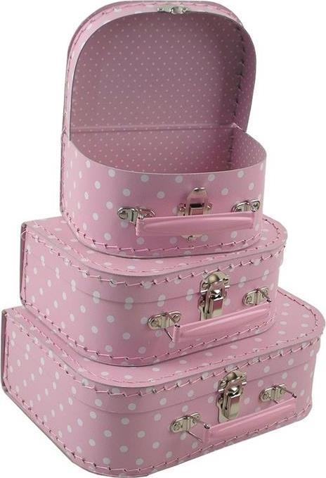 Produktbild NoName Koffer Set rosa mit weissen Punkten
