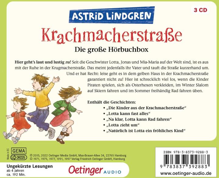 Produktbild Krachmacherstrasse. Die grosse Hörbuchbox (Ilon Wikland, Astrid Lindgren, Alexander Riess, Frank Gustavus, Thyra Dohrenburg, Anna-Liese Kornitzky, Leonie Landa, Céline Fontanges, Deutsch)