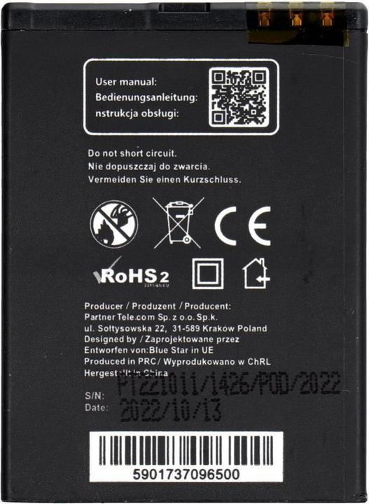 Produktbild Akku Blue Star BLUE STAR Akku für NOKIA N97 Mini / E5 / E7-00 / N8 950 mAh