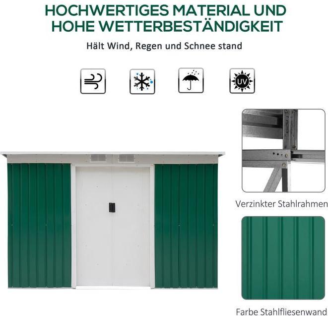 Image du produit Outsunny Abri à outils avec porte coulissante