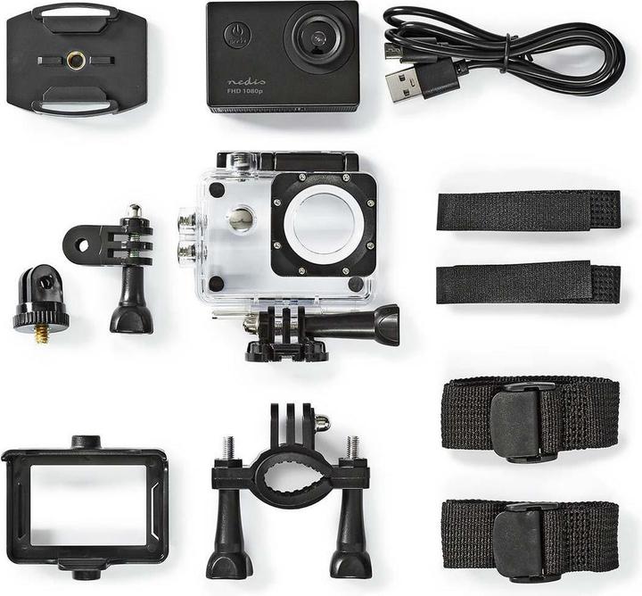Actual product image Nedis Action Cam| 1080pa30fps| 12 MPixel| Waterproof up to 30.0 m| 90 min| Incl - 12 MP