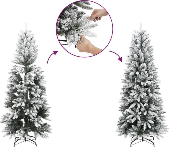 Produktbild VidaXL Künstlicher Weihnachtsbaum Schlank mit Schnee 150 cm PVC & PE (150 cm)