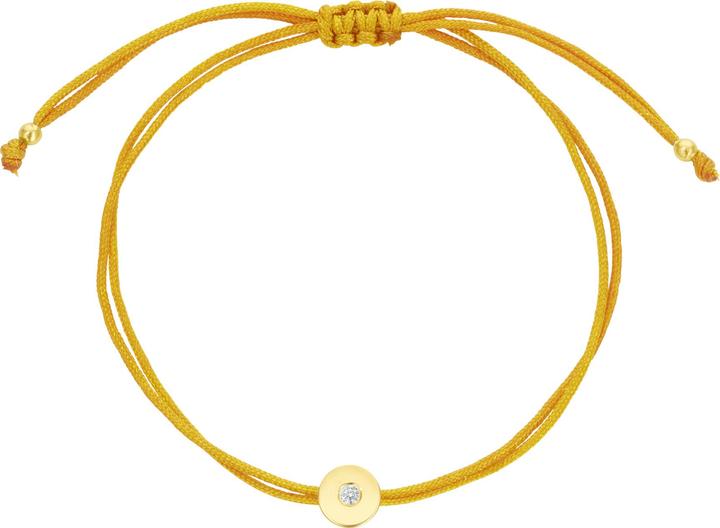 Immagine prodotto Steinkult Bracciale con diamante in argento dorato "Il mio diamante perfetto". (0.60 cm, Filo di nylon, Argento 925, placcato in oro 18 ct. e con 0,03 ct. diamante)