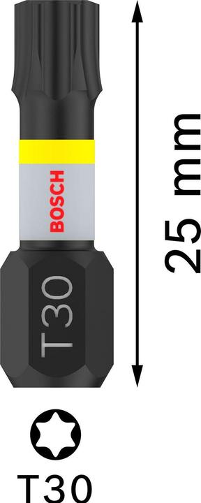 Actual product image Bosch Professional Zubehör PRO Torx Impact Bit, T30, 25 mm, 2 pcs. (T30)