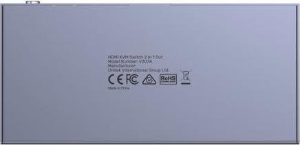 Actual product image Unitek Przełącznik PRZEŁĄCZNIK KVM 4K HDMI 2.0,2-IN,1-OUT +USB