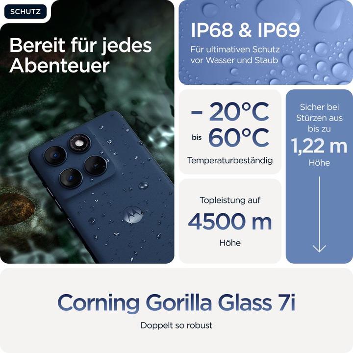 Produktbild Motorola Edge 60 (512 GB, Pantone Gibraltar Sea, 6.67", Dual SIM, 50 Mpx, 5G)