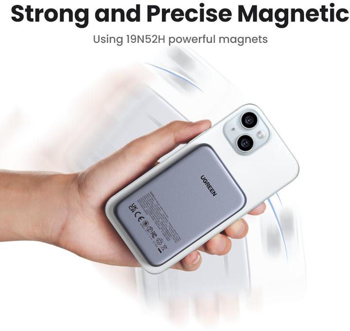 Immagine prodotto Ugreen 10000mah Magnetic Wireless Power Bank Space Grey Powerbank - Gr - 10000 mAh (10000 mAh, 20 W, 20 Wh)