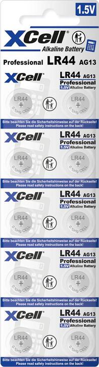 Actual product image Hückmann XCell alkaline button cell (10 pcs., LR44, 145 mAh)