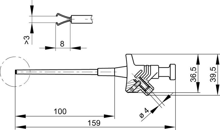 Produktbild Velleman HM6400 Klemmprüfspitze schwarz (Klemme)