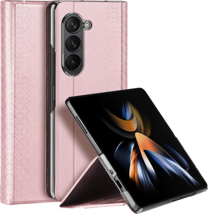 Actual product image Dux Ducis Samsung Galaxy Z Fold5 5G Bril Wallet Flip Leather Case - Pink (Samsung Galaxy Z)