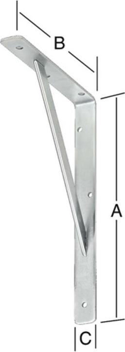 Vormann Bracket L.500mm H.330mm W.30mm S.4mm white Trgf.200kg (1 pcs.)