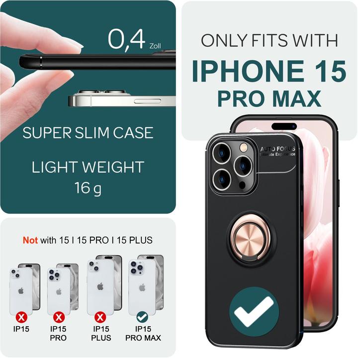 Immagine prodotto Nalia Anello opaco Manicotto in silicone (Apple iPhone 15 Pro Max)