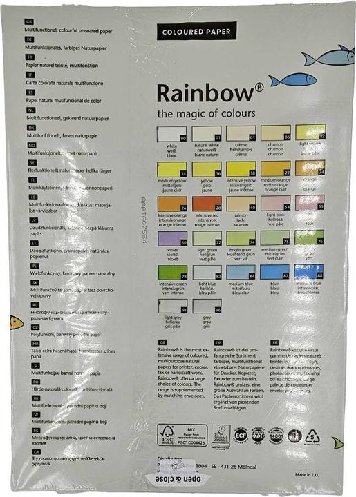 Immagine prodotto Rainbow Carta multifunzionale a colori DIN A3 80g/m² grigio 500 fogli/confezione. (80 g/m², 500 x, A3)