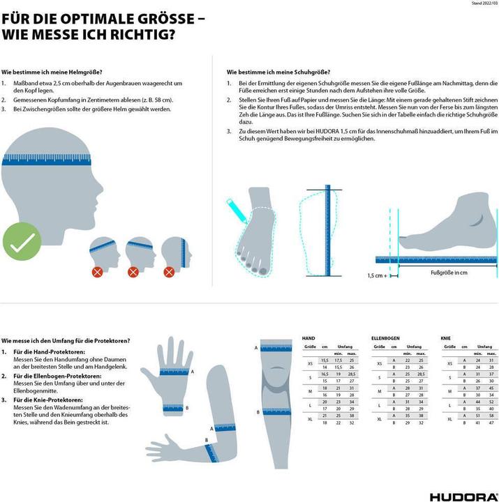 Produktbild Hudora Set (S, Knieschoner, Ellbogenschoner, Handgelenkschoner, 6 Stück)