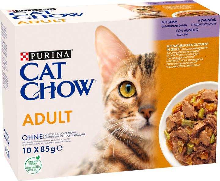 Produktbild Purina Cat Chow Lamm Grüne Bohnen - Nassfutter für Katzen - 10x85 g (Senior, 10 Stk., 850 g)