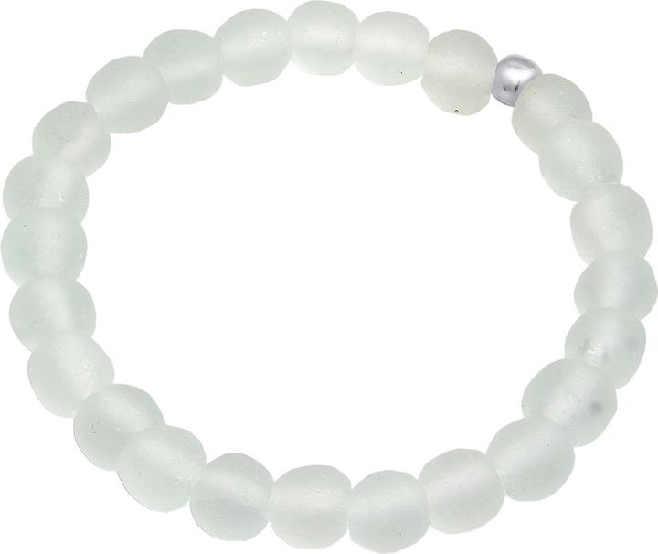 Immagine prodotto Elli Bracciale perle di vetro bianco opaco Argento 925 (16 cm, Vetro, Argento 925, Plastico, Nessuna pietra preziosa)