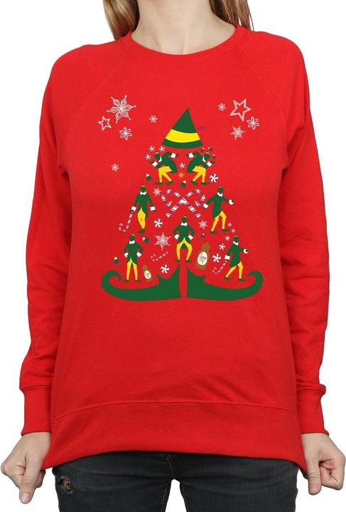 Actual product image Elf Womens/Ladies Christmas Tree Sweatshirt (XL)