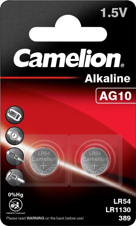 Produktbild Camelion AG10, LR54, LR1130, 389 Alkaline (2 Stk., AG10, 78 mAh)