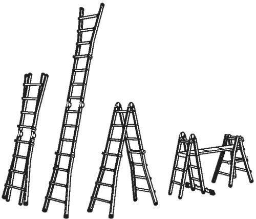 Image du produit Munk Echelle télescopique 4 sections sans traverse 4x6nombre de barreaux (Échelle télescopique, 640 cm)