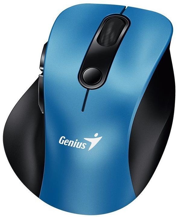 Genius Ergo 9000S/Ergonomická/Optická/Pro praváky/2 400 DPI/Bezdrátová USB + Bluetooth/Černá-modrá (Kabellos)
