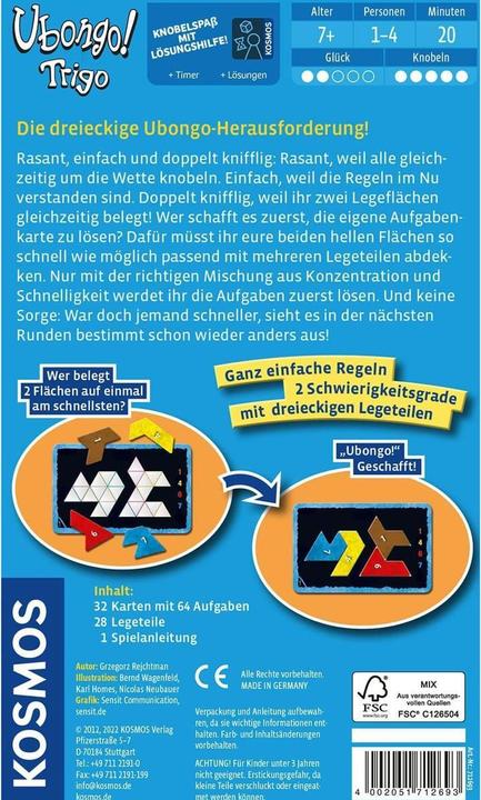 Actual product image Kosmos Ubongo Trigo puzzle game (German)