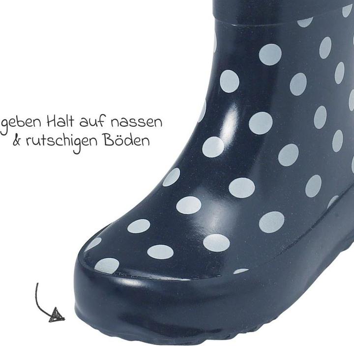 Actual product image Playshoes Children rubber boots allover dots navy (23)