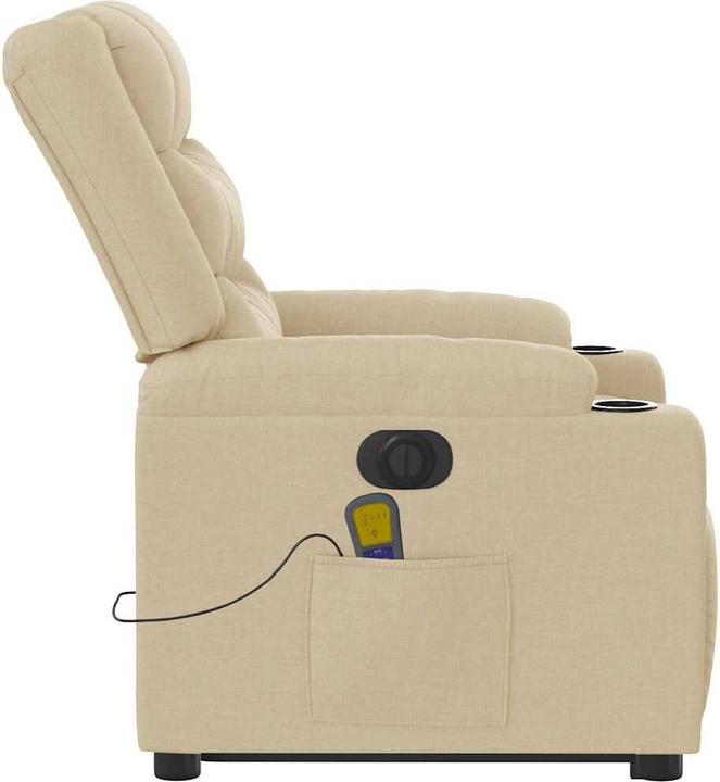 Produktbild VidaXL Elektrischer Massagesessel mit Aufstehhilfe Creme Stoff