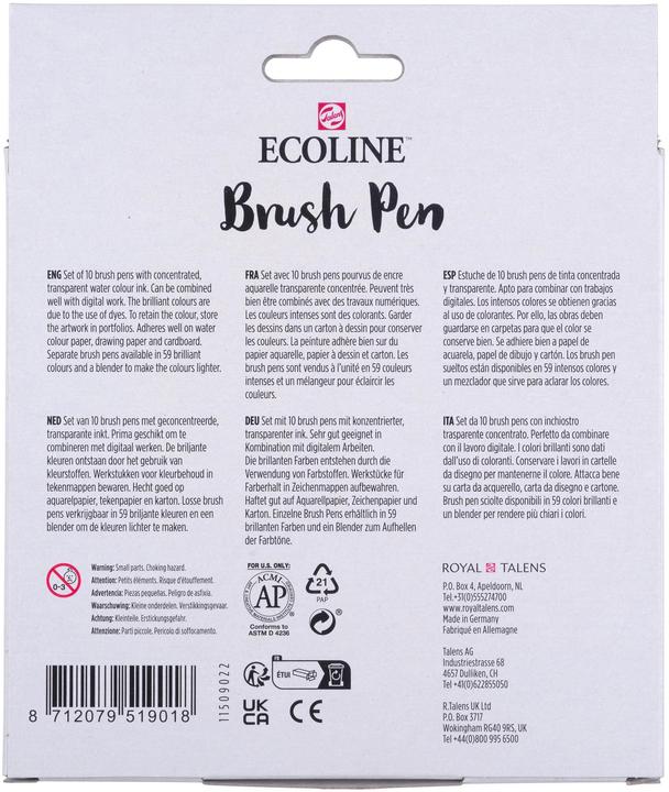 Valori nutrizionali e ingredienti Talens Penna a pennello ECOLINE (Multicolore, 10 x)