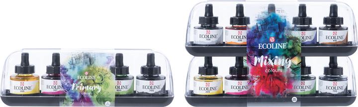 Actual product image Talens PRIMARY - Ecoline Set (Magenta, Black, Sky blue, Lemon, Green, 150 ml)