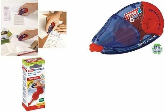 Image du produit tesa ecoLogo Roller de recharge de colle PERMANENT GLUE, pack de 2