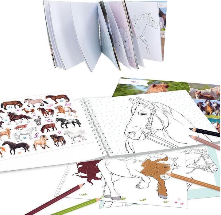 Actual product image Magni DEPESCHE Miss Melody colouring book horse dreams with stickers