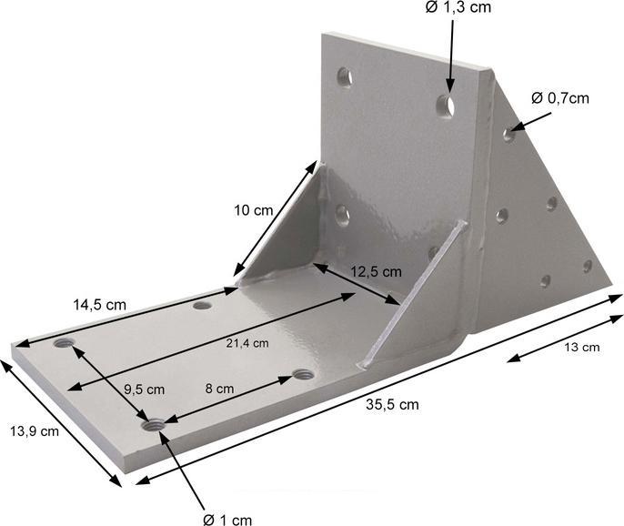 Actual product image Swisshandel24 3x Roof rafter adapter for cassette awning T124, Roof rafter bracket adapter - grey (0.15 m)