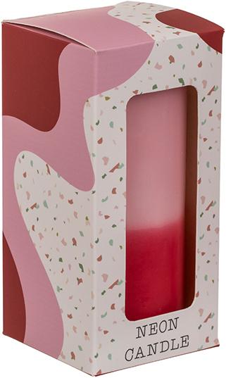 Produktbild G. Wurm Stumpenkerze mit Farbverlauf 12 x 6 cm, Rosa/Rot (1 Stk.)
