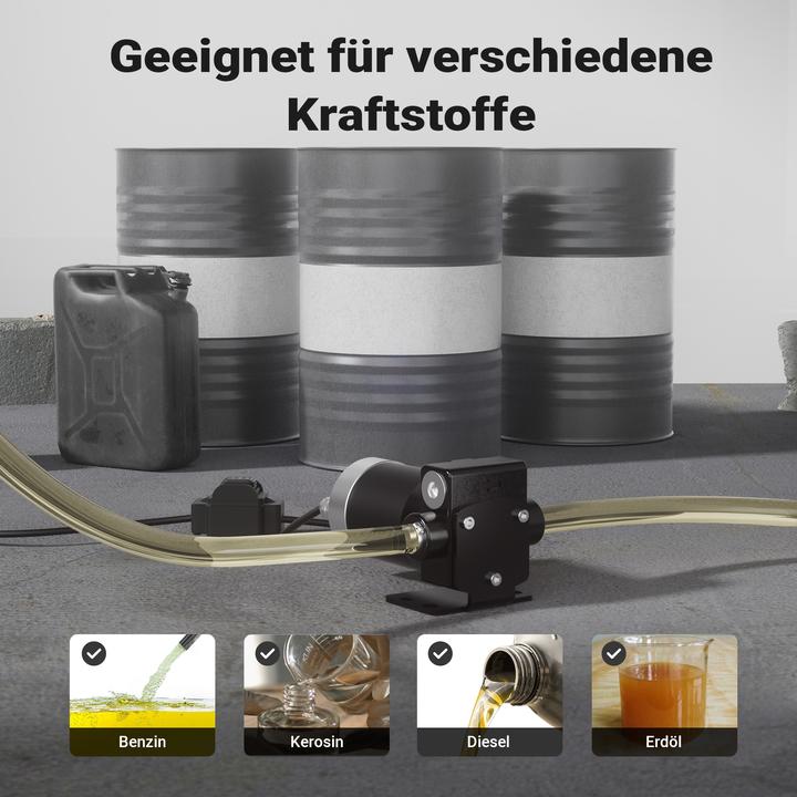 Immagine prodotto Wiltec Pompa di trasferimento 12V 75W Pompa carburante 14l/min Pompa di alimentazione diesel/benzina