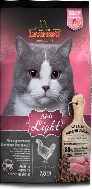 Image du produit Leonardo Cat Food Adulte Volaille Légère Chat (Adulte, 1 pcs, 7500 g)