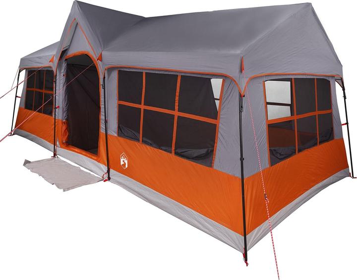 Image du produit VidaXL Tente de camping avec fenêtres Gris et orange 12 personnes étanche à l'eau (Tente igloo)