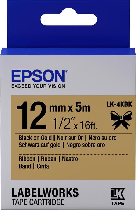 Epson Etikettenkassette Lk-4kbk (1.20 cm, Gold)