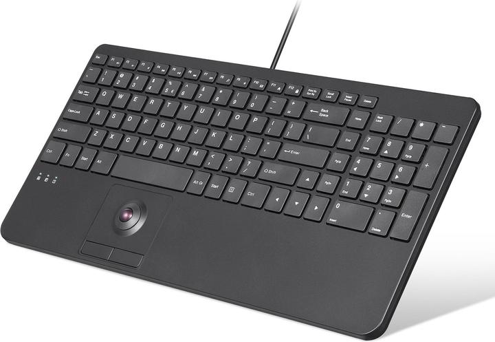 Immagine prodotto Perixx PERIBOARD-538 H IT, tastiera USB cablata con trackball - tasti a forbice - 2 hub USB in (DE, Cablato)
