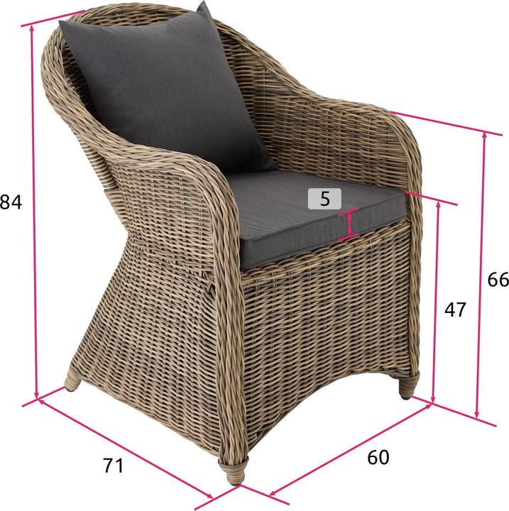 Image du produit tectake Chaise Fauteuil de jardin