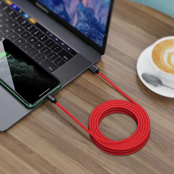 Actual product image PhoneLook Long charging cable (3 metres) USB-C to USB-A nylon (3 m)