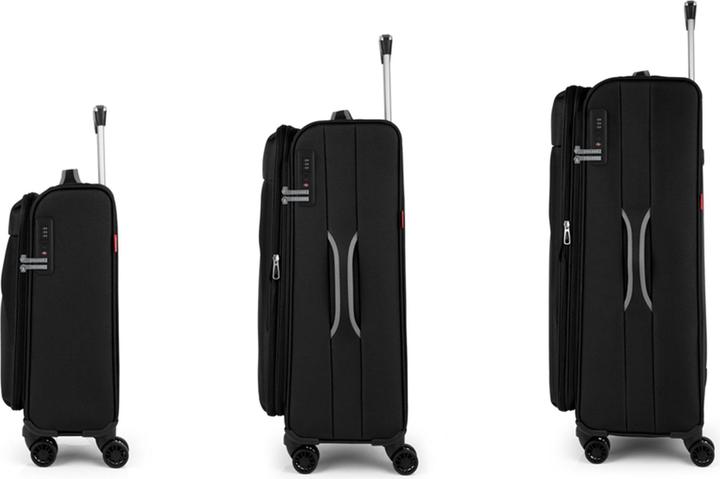 Immagine prodotto Gabol Set di valigie Zambia a 4 ruote 3 pezzi con piega elastica (208 l, XL (da 115l))