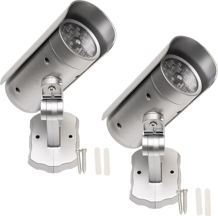 Image du produit Casativo Lot de 2 caméras de surveillance factices avec détecteur de mouvement et lumière rouge clignotante