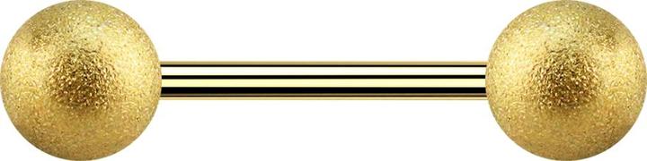 Actual product image Star Piercing Gold-plated micro barbell with two speckled balls (without brass, Surgical steel 316L)