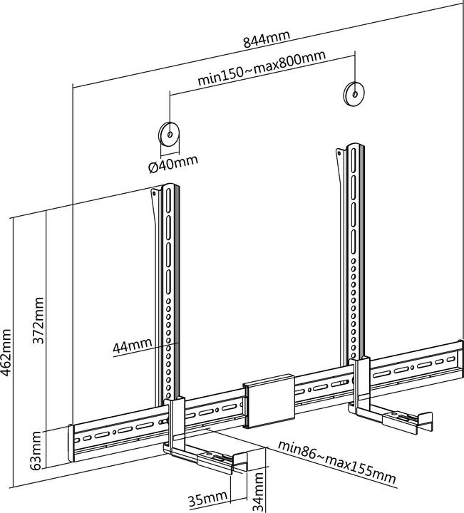 Produktbild equip Wandhalterung für Audio/Video Geräte sw (1 Stk., Wandmontage)